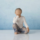 Willow Tree Inquisitive Child (Darker Skin Tone & Hair Color), Sculpted Hand-Painted Figure