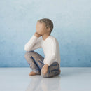 Willow Tree Inquisitive Child (Darker Skin Tone & Hair Color), Sculpted Hand-Painted Figure