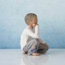 Willow Tree Inquisitive Child (Darker Skin Tone & Hair Color), Sculpted Hand-Painted Figure