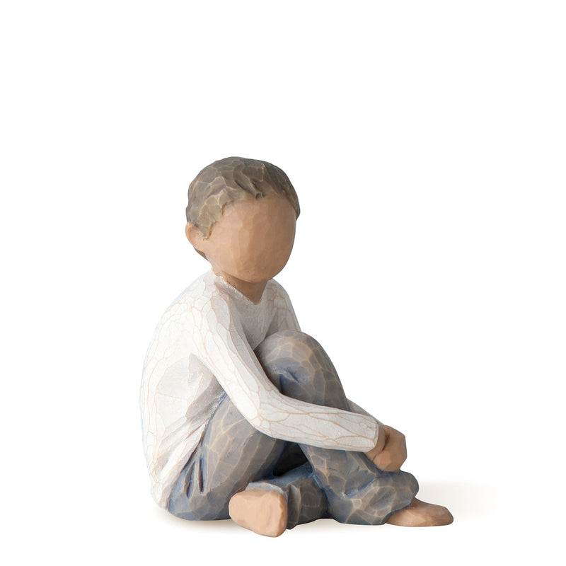 Willow Tree Caring Child (Darker Skin Tone & Hair Color), Sculpted Hand-Painted Figure