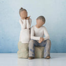 Willow Tree Brother and Sister (Darker Skin Tone & Hair Color), Sculpted Hand-Painted Figure