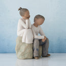 Willow Tree Brother and Sister (Darker Skin Tone & Hair Color), Sculpted Hand-Painted Figure