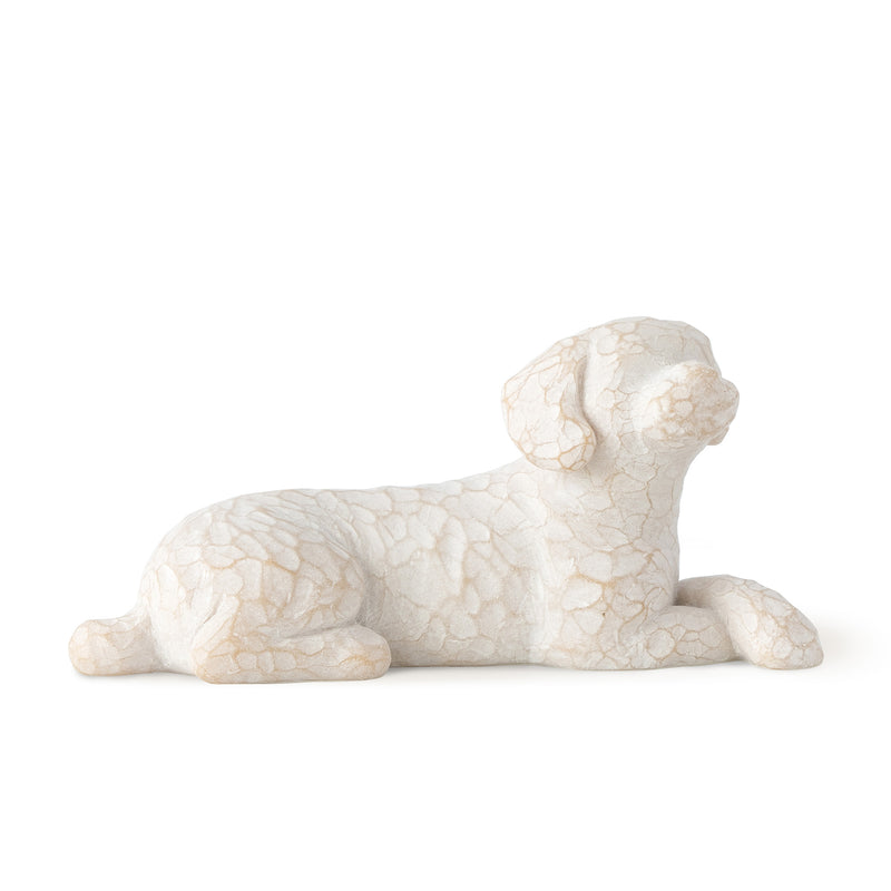 Willow Tree Love My Dog (Small, Lying Down), Sculpted Hand-Painted Figure