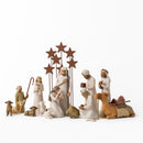Willow Tree Nativity Starter Figures with The Three Wisemen Plus Metal Star Backdrop, 14-Piece Set