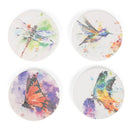 DEMDACO Dean Crouser Nature Assorted Watercolor 4 x 4 Absorbent Ceramic and Cork Coasters Set of 4