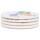DEMDACO Dean Crouser Nature Assorted Watercolor 4 x 4 Absorbent Ceramic and Cork Coasters Set of 4