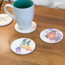DEMDACO Dean Crouser Nature Assorted Watercolor 4 x 4 Absorbent Ceramic and Cork Coasters Set of 4