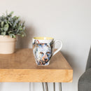 DEMDACO Bear Watercolor Glossy Stoneware Mug With Handle 16 Ounce, Brown On White