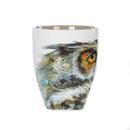 Dean Crouser Owl Watercolor Gray On White 16 Ounce Glossy Stoneware Mug With Handle