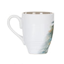 Dean Crouser Owl Watercolor Gray On White 16 Ounce Glossy Stoneware Mug With Handle