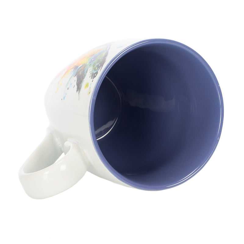 DEMDACO Kaleidoscope Butterfly Watercolor Blue 16 Ounce Glossy Stoneware Mug With Handle