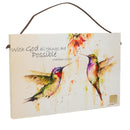 DEMDACO Dean Crouser With God All Things Hummingbird 10 x 6.5 Wrapped Canvas Inspirational Wall Art Plaque