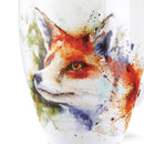 DEMDACO Fox Watercolor Green On White 12 Ounce Glossy Stoneware Mug With Handle