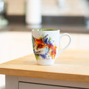 DEMDACO Fox Watercolor Green On White 12 Ounce Glossy Stoneware Mug With Handle