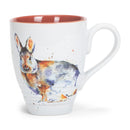 Cottontail Watercolor Red On White 16 Ounce Glossy Stoneware Mug With Handle