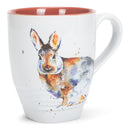 Cottontail Watercolor Red On White 16 Ounce Glossy Stoneware Mug With Handle