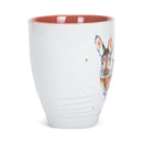 Cottontail Watercolor Red On White 16 Ounce Glossy Stoneware Mug With Handle