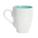 Saw Whet Owl Watercolor Blue On White 12 Ounce Glossy Stoneware Mug With Handle