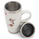DEMDACO Dean Crouser Watercolor 16 Ounce Glossy Stoneware Travel Mug (Hummingbird)