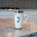DEMDACO Dean Crouser Watercolor 16 Ounce Glossy Stoneware Travel Mug (Hummingbird)