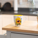 DEMDACO Dean Crouser Sunflower Watercolor Yellow On White 16 Ounce Glossy Stoneware Mug With Handle