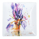Demdaco Dean Crouser Watercolor 7 x 7 Ceramic Stoneware Decorative Snack Plate (Iris Flower)