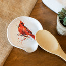 DEMDACO Dean Crouser Cardinal Bird Watercolor Red 5 x 5 Glossy Ceramic Stoneware Spoon Rest