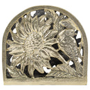 Demdaco Sunflower Summer Floral Silver Toned 6 x 5 Hand-Cast Aluminum Napkin Holder