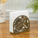 Demdaco Sunflower Summer Floral Silver Toned 6 x 5 Hand-Cast Aluminum Napkin Holder