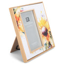 DEMDACO Dean Crouser Sunflower Yellow Flower Wall Art Holds 4 x 6 Photo in 8.75 x 7.75 Wood and Canvas Tabletop Picture Frame