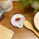 Dean Crouser Echinacea Herbal Floral Watercolor Red 5 x 5 Ceramic Stoneware Spoon Rest