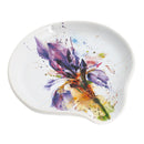 Dean Crouser Iris Flower Floral Watercolor Purple 5 x 5 Glossy Ceramic Stoneware Spoon Rest