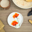 Dean Crouser Poppy Flower Floral Watercolor Red 5 x 5 Glossy Ceramic Stoneware Spoon Rest