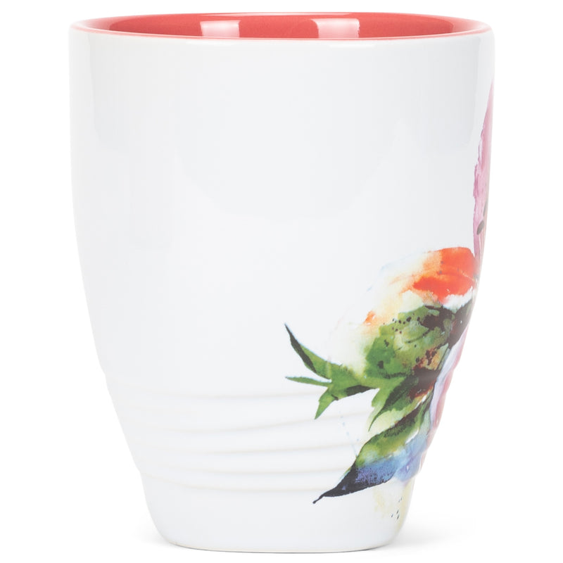 Dean Crouser Stargazer Lily Flower Watercolor Pink 16 ounce Glossy Ceramic Stoneware Mug