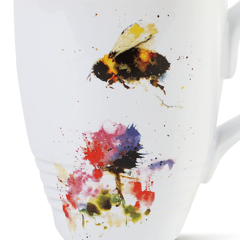 DEMDACO Dean Crouser Watercolor 16 ounce Glossy Stoneware Mug (Bumblebee Nature)