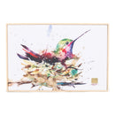 DEMDACO Dean Crouser Hummingbird in Nest Watercolor 12 x 8 Wood and Canvas Decorative Wall Art Plaque