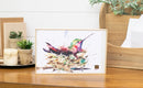 DEMDACO Dean Crouser Hummingbird in Nest Watercolor 12 x 8 Wood and Canvas Decorative Wall Art Plaque