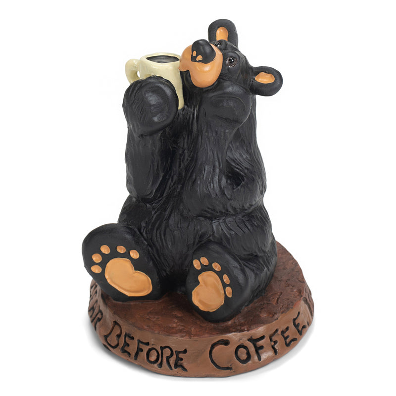 DEMDACO Coffee Bear Black Bear 3.5 x 3 Hand-cast Resin Figurine Sculpture