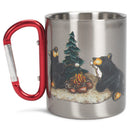 Campfire Memories Carabiner Silver Tone 10 Ounce Stainless Steel Metal Mug