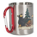 Campfire Memories Carabiner Silver Tone 10 Ounce Stainless Steel Metal Mug