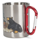 Campfire Memories Carabiner Silver Tone 10 Ounce Stainless Steel Metal Mug
