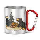 Campfire Memories Carabiner Silver Tone 10 Ounce Stainless Steel Metal Mug