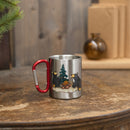 Campfire Memories Carabiner Silver Tone 10 Ounce Stainless Steel Metal Mug