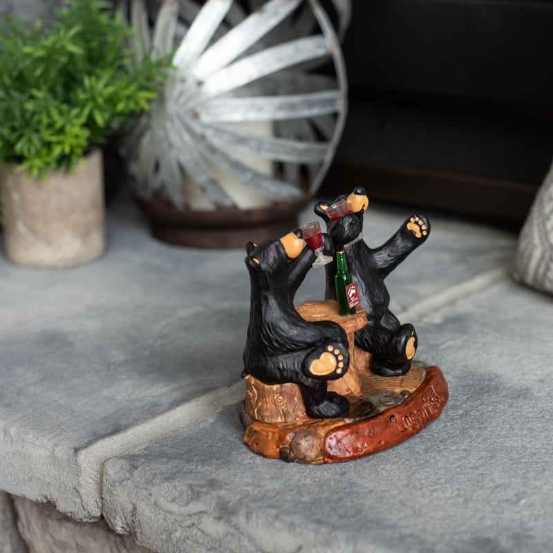 Uncorked Black Bear 5 x 6 Hand-cast Resin Figurine Sculpture