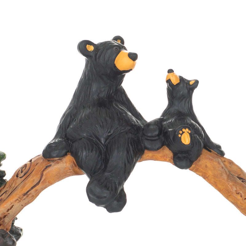 DEMDACO The Bridge Black Bear 4 x 11 Hand-cast Resin Figurine Sculpture