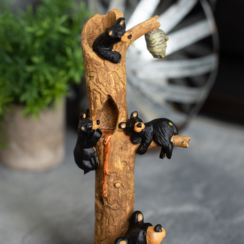 DEMDACO Honey Tree Black Bear 9 x 3 Hand-cast Resin Figurine Sculpture