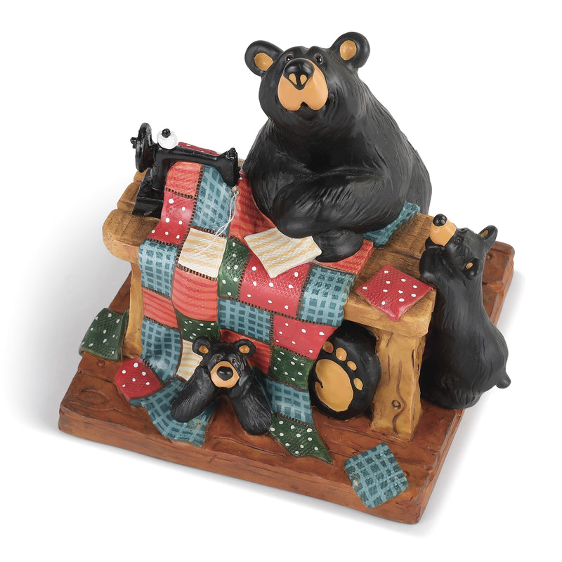 DEMDACO Quilting with Cubs Midnight Black 5 x 4 Resin Stone Collectible Figurine