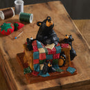 DEMDACO Quilting with Cubs Midnight Black 5 x 4 Resin Stone Collectible Figurine