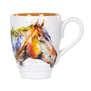 DEMDACO Dean Crouser Horse Head Watercolor Brown On White 16 Ounce Glossy Stoneware Mug With Handle