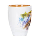 DEMDACO Dean Crouser Horse Head Watercolor Brown On White 16 Ounce Glossy Stoneware Mug With Handle